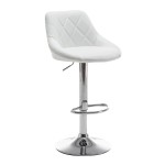 Σκαμπό Bar ArteLibre GARSA Με Πλάτη Πτυσσόμενο Λευκό PU/Μέταλλο 46x46x83-105cm