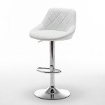 Σκαμπό Bar ArteLibre GARSA Με Πλάτη Πτυσσόμενο Λευκό PU/Μέταλλο 46x46x83-105cm