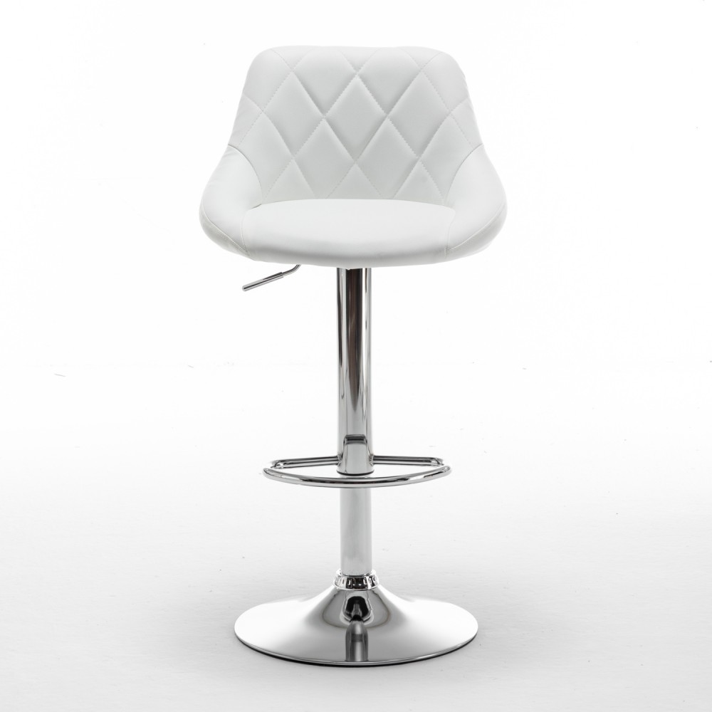 Σκαμπό Bar ArteLibre GARSA Με Πλάτη Πτυσσόμενο Λευκό PU/Μέταλλο 46x46x83-105cm