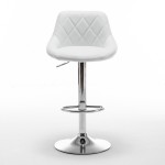 Σκαμπό Bar ArteLibre GARSA Με Πλάτη Πτυσσόμενο Λευκό PU/Μέταλλο 46x46x83-105cm