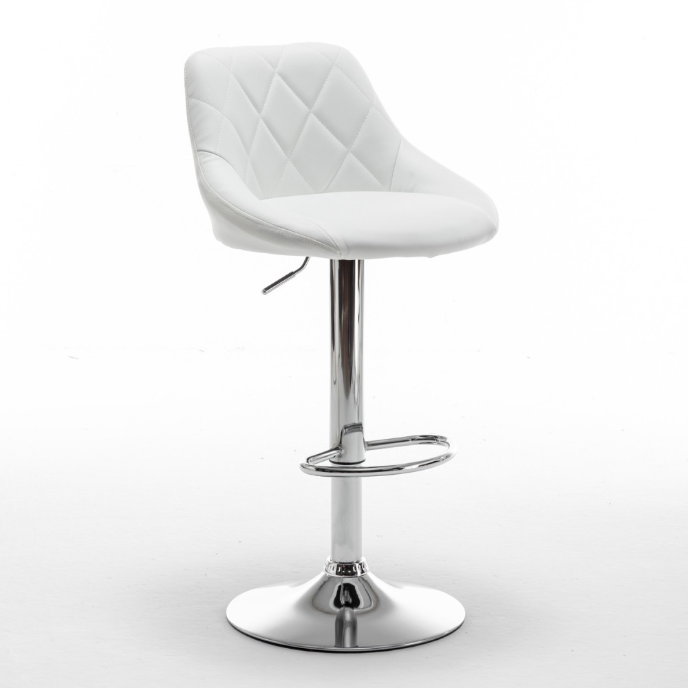 Σκαμπό Bar ArteLibre GARSA Με Πλάτη Πτυσσόμενο Λευκό PU/Μέταλλο 46x46x83-105cm