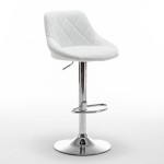 Σκαμπό Bar ArteLibre GARSA Με Πλάτη Πτυσσόμενο Λευκό PU/Μέταλλο 46x46x83-105cm