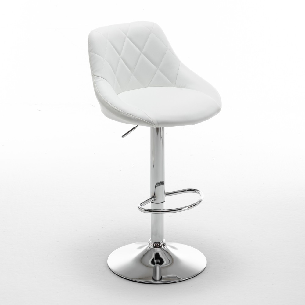 Σκαμπό Bar ArteLibre GARSA Με Πλάτη Πτυσσόμενο Λευκό PU/Μέταλλο 46x46x83-105cm