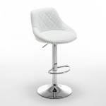 Σκαμπό Bar ArteLibre GARSA Με Πλάτη Πτυσσόμενο Λευκό PU/Μέταλλο 46x46x83-105cm