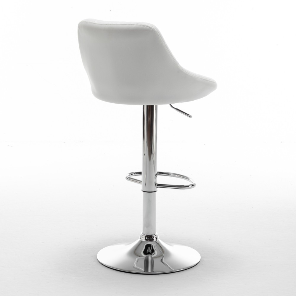 Σκαμπό Bar ArteLibre GARSA Με Πλάτη Πτυσσόμενο Λευκό PU/Μέταλλο 46x46x83-105cm