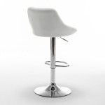 Σκαμπό Bar ArteLibre GARSA Με Πλάτη Πτυσσόμενο Λευκό PU/Μέταλλο 46x46x83-105cm