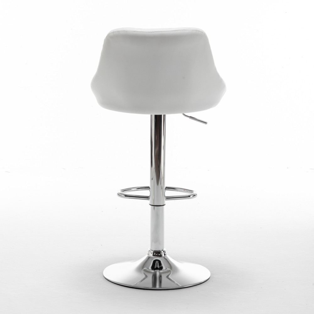 Σκαμπό Bar ArteLibre GARSA Με Πλάτη Πτυσσόμενο Λευκό PU/Μέταλλο 46x46x83-105cm