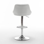 Σκαμπό Bar ArteLibre GARSA Με Πλάτη Πτυσσόμενο Λευκό PU/Μέταλλο 46x46x83-105cm