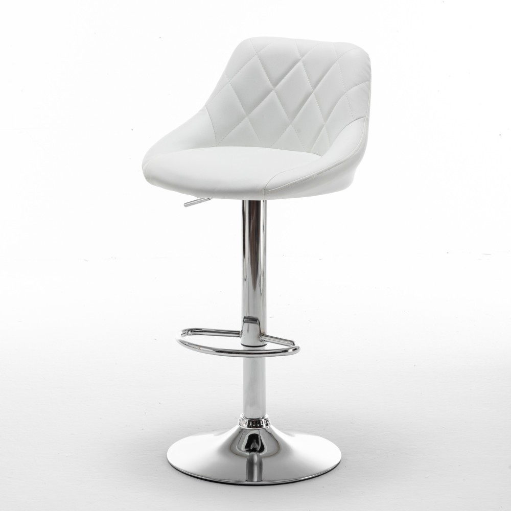 Σκαμπό Bar ArteLibre GARSA Με Πλάτη Πτυσσόμενο Λευκό PU/Μέταλλο 46x46x83-105cm