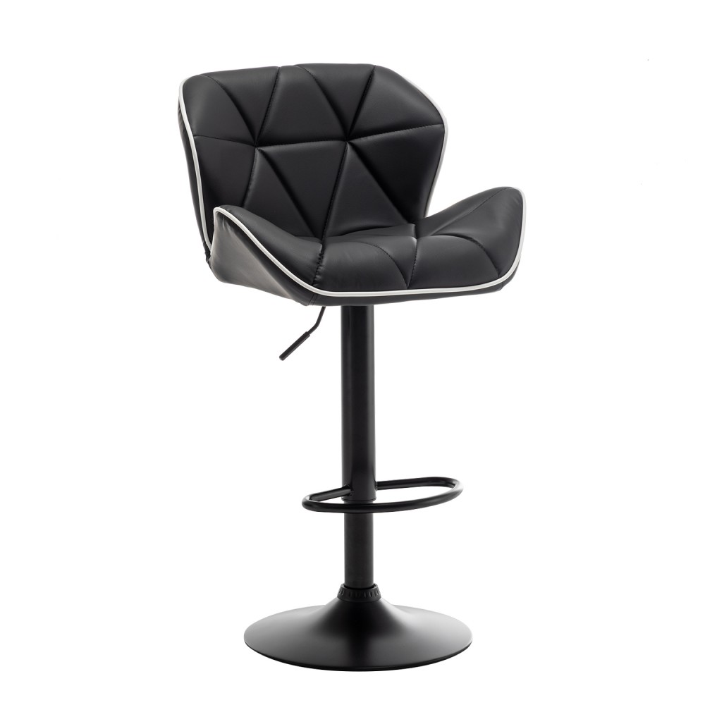 Σκαμπό Bar ArteLibre DRASH Με Πλάτη Πτυσσόμενο Μαύρο PU/Μέταλλο 54x52x87-109cm