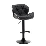 Σκαμπό Bar ArteLibre DRASH Με Πλάτη Πτυσσόμενο Μαύρο PU/Μέταλλο 54x52x87-109cm