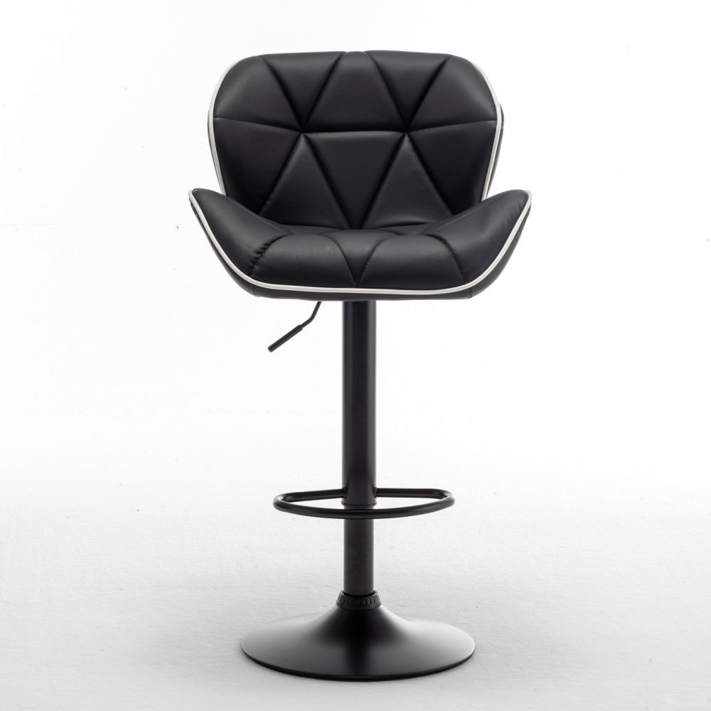 Σκαμπό Bar ArteLibre DRASH Με Πλάτη Πτυσσόμενο Μαύρο PU/Μέταλλο 54x52x87-109cm