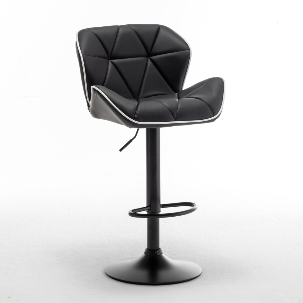 Σκαμπό Bar ArteLibre DRASH Με Πλάτη Πτυσσόμενο Μαύρο PU/Μέταλλο 54x52x87-109cm