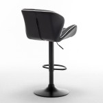 Σκαμπό Bar ArteLibre DRASH Με Πλάτη Πτυσσόμενο Μαύρο PU/Μέταλλο 54x52x87-109cm