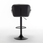 Σκαμπό Bar ArteLibre DRASH Με Πλάτη Πτυσσόμενο Μαύρο PU/Μέταλλο 54x52x87-109cm