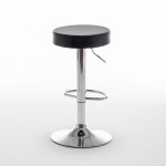 Σκαμπό Bar ArteLibre LORTHA Πτυσσόμενο Μαύρο PU/Μέταλλο Φ39x64-86cm
