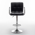 Σκαμπό Bar ArteLibre RANCOR Με Πλάτη Πτυσσόμενο Μαύρο PVC/Μέταλλο 51x50x83-105cm