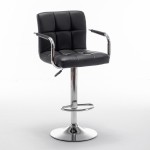 Σκαμπό Bar ArteLibre RANCOR Με Πλάτη Πτυσσόμενο Μαύρο PVC/Μέταλλο 51x50x83-105cm