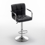 Σκαμπό Bar ArteLibre RANCOR Με Πλάτη Πτυσσόμενο Μαύρο PVC/Μέταλλο 51x50x83-105cm