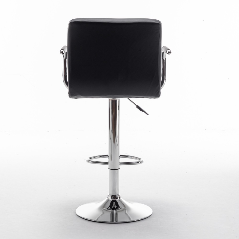 Σκαμπό Bar ArteLibre RANCOR Με Πλάτη Πτυσσόμενο Μαύρο PVC/Μέταλλο 51x50x83-105cm