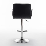 Σκαμπό Bar ArteLibre RANCOR Με Πλάτη Πτυσσόμενο Μαύρο PVC/Μέταλλο 51x50x83-105cm