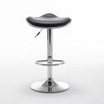 Σκαμπό Bar ArteLibre MOD Πτυσσόμενο Μαύρο PU/Μέταλλο 44.5x43x65.5-83.5cm