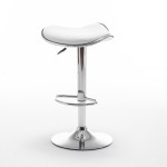 Σκαμπό Bar ArteLibre MOD Πτυσσόμενο Λευκό PU/Μέταλλο 44.5x43x65.5-83.5cm