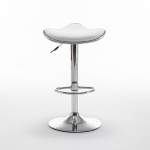 Σκαμπό Bar ArteLibre MOD Πτυσσόμενο Λευκό PU/Μέταλλο 44.5x43x65.5-83.5cm