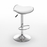 Σκαμπό Bar ArteLibre MOD Πτυσσόμενο Λευκό PU/Μέταλλο 44.5x43x65.5-83.5cm