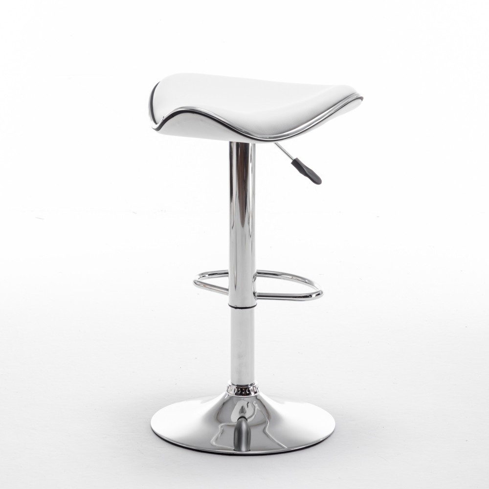 Σκαμπό Bar ArteLibre MOD Πτυσσόμενο Λευκό PU/Μέταλλο 44.5x43x65.5-83.5cm