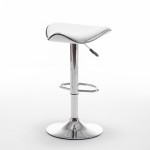 Σκαμπό Bar ArteLibre MOD Πτυσσόμενο Λευκό PU/Μέταλλο 44.5x43x65.5-83.5cm