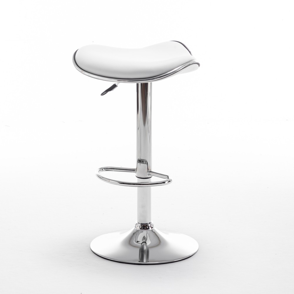 Σκαμπό Bar ArteLibre MOD Πτυσσόμενο Λευκό PU/Μέταλλο 44.5x43x65.5-83.5cm