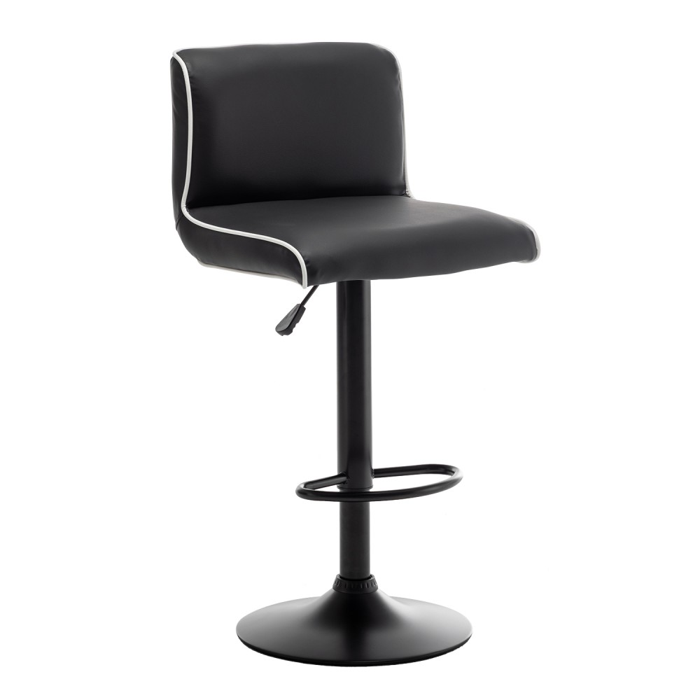 Σκαμπό Bar ArteLibre ARMOR Με Πλάτη Πτυσσόμενο Μαύρο/Λευκό PU/Μέταλλο 45x48x86-107.5cm