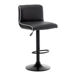 Σκαμπό Bar ArteLibre ARMOR Με Πλάτη Πτυσσόμενο Μαύρο/Λευκό PU/Μέταλλο 45x48x86-107.5cm