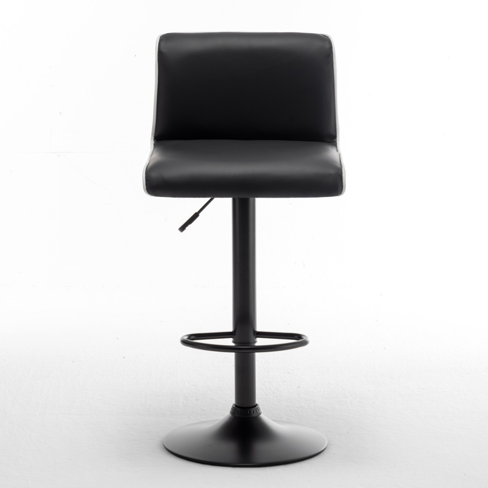 Σκαμπό Bar ArteLibre ARMOR Με Πλάτη Πτυσσόμενο Μαύρο/Λευκό PU/Μέταλλο 45x48x86-107.5cm