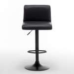 Σκαμπό Bar ArteLibre ARMOR Με Πλάτη Πτυσσόμενο Μαύρο/Λευκό PU/Μέταλλο 45x48x86-107.5cm