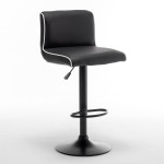 Σκαμπό Bar ArteLibre ARMOR Με Πλάτη Πτυσσόμενο Μαύρο/Λευκό PU/Μέταλλο 45x48x86-107.5cm