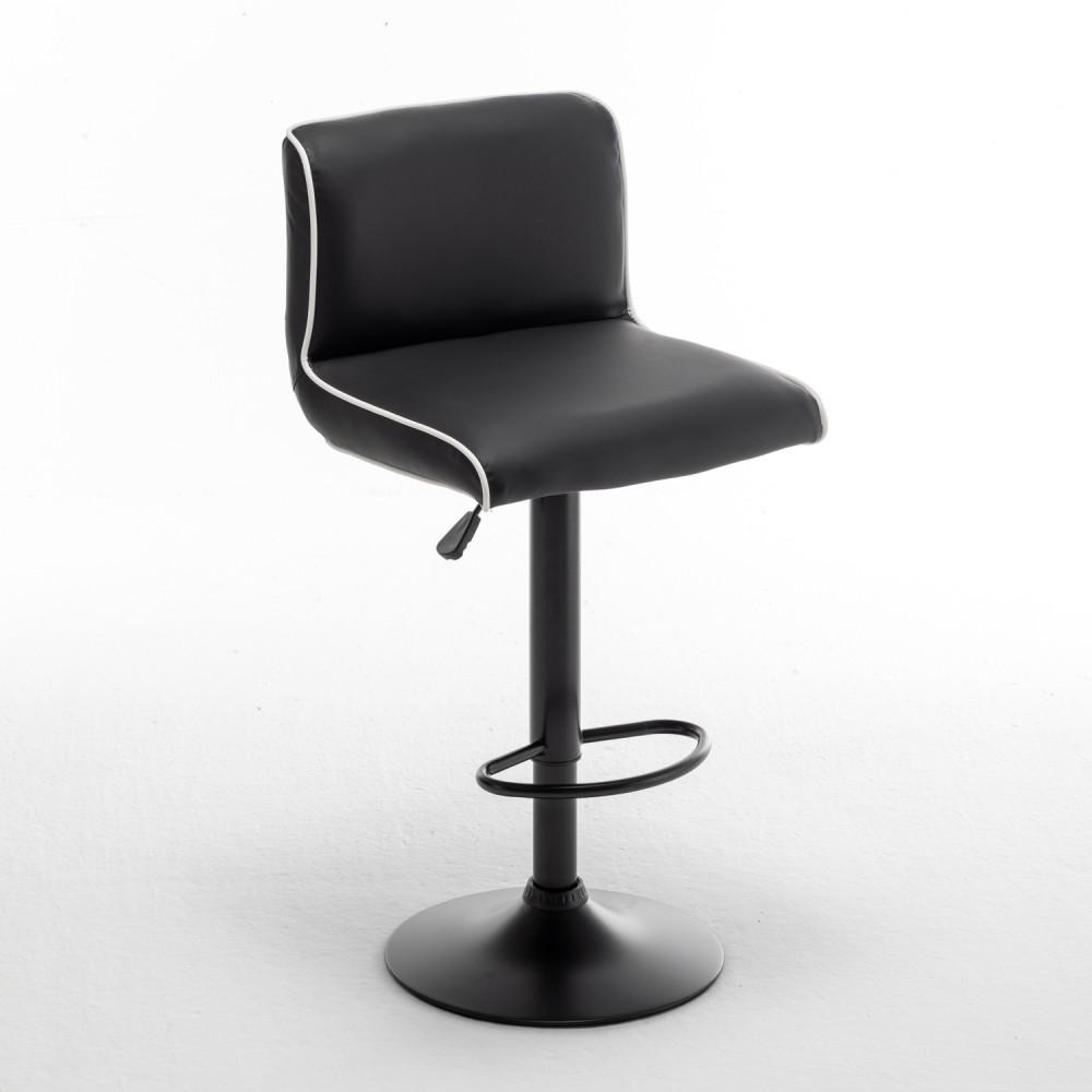 Σκαμπό Bar ArteLibre ARMOR Με Πλάτη Πτυσσόμενο Μαύρο/Λευκό PU/Μέταλλο 45x48x86-107.5cm