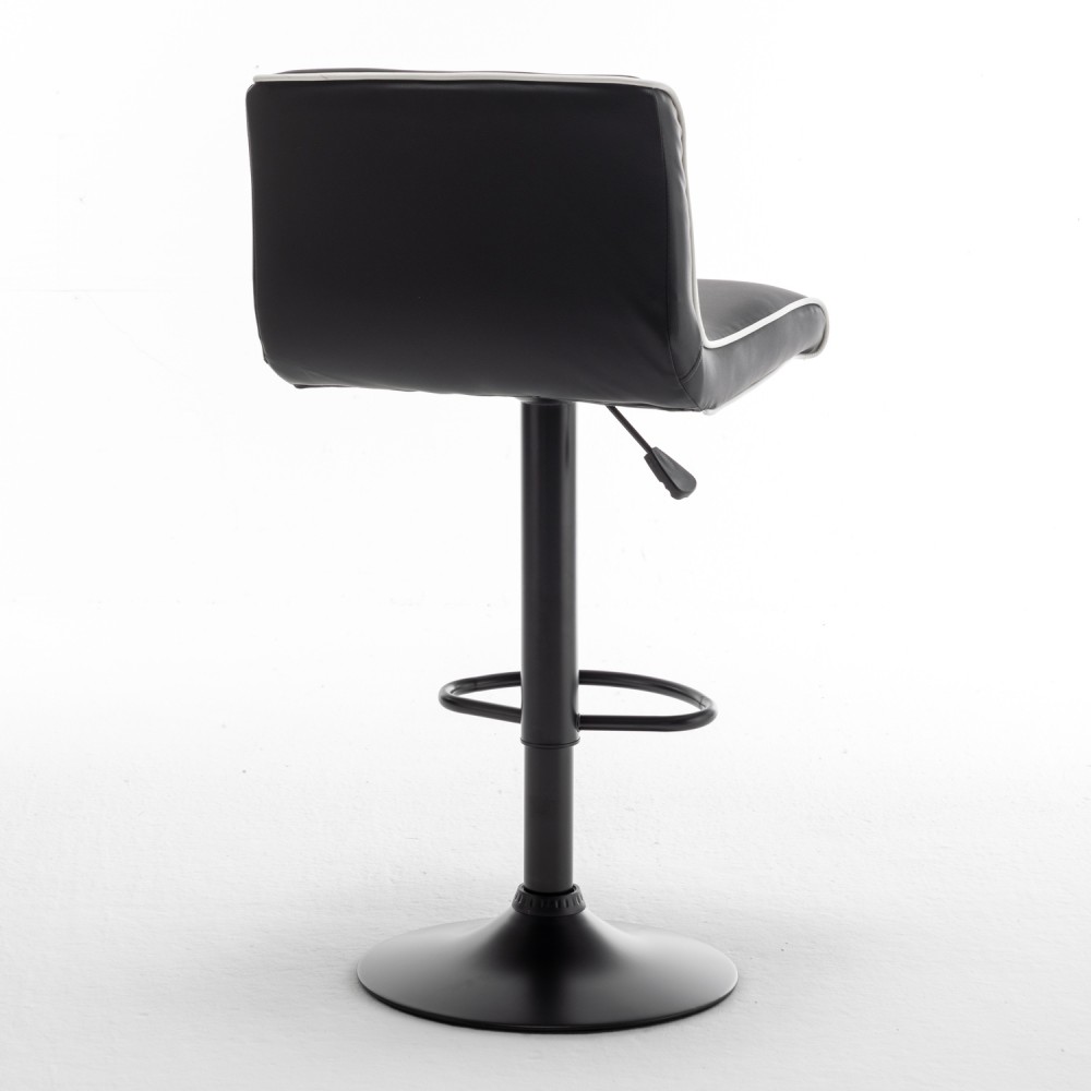 Σκαμπό Bar ArteLibre ARMOR Με Πλάτη Πτυσσόμενο Μαύρο/Λευκό PU/Μέταλλο 45x48x86-107.5cm