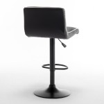 Σκαμπό Bar ArteLibre ARMOR Με Πλάτη Πτυσσόμενο Μαύρο/Λευκό PU/Μέταλλο 45x48x86-107.5cm