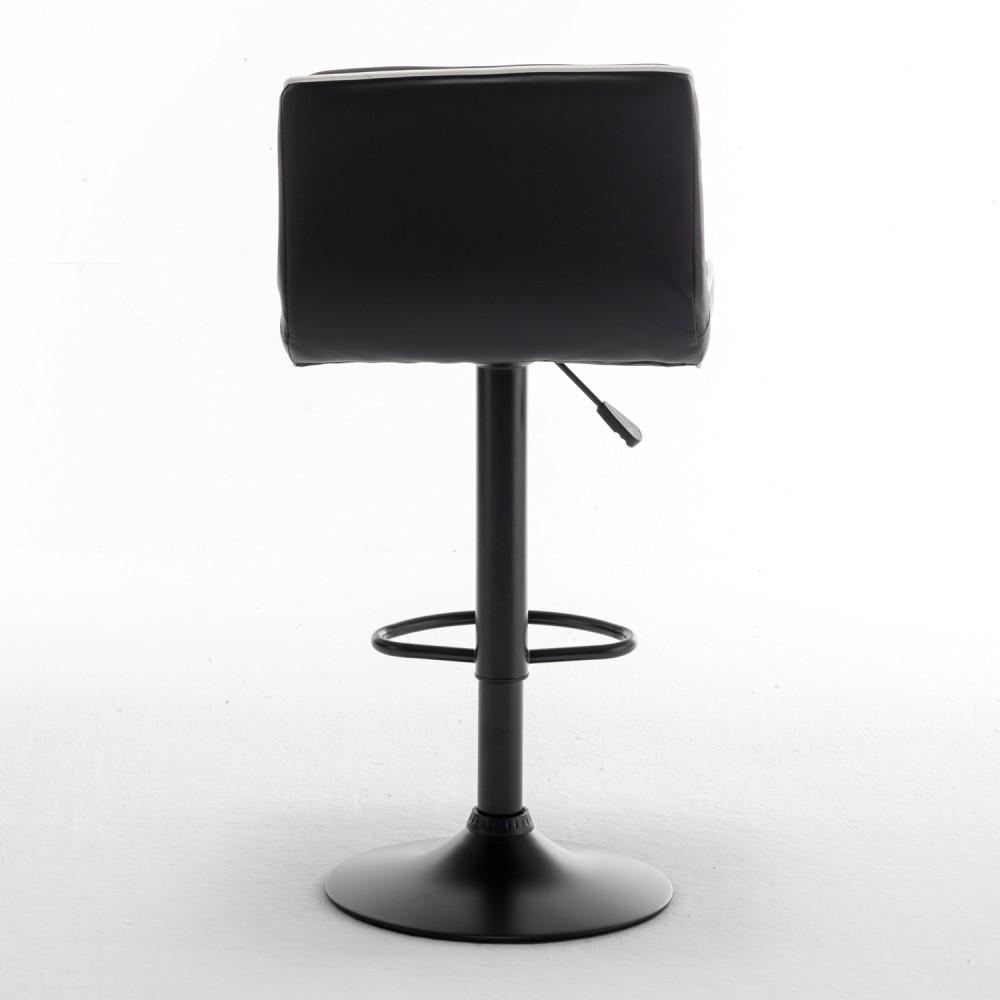 Σκαμπό Bar ArteLibre ARMOR Με Πλάτη Πτυσσόμενο Μαύρο/Λευκό PU/Μέταλλο 45x48x86-107.5cm