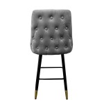 Σκαμπό Bar ArteLibre COBB Με Πλάτη Γκρι Βελούδο/Μέταλλο 49x53x100cm