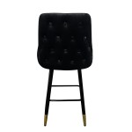 Σκαμπό Bar ArteLibre COBB Με Πλάτη Μαύρο Βελούδο/Μέταλλο 49x53x100cm