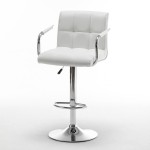 Σκαμπό Bar ArteLibre DOKK Με Πλάτη Πτυσσόμενο Λευκό PU/Μέταλλο 52x56x94-115cm