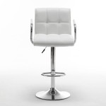 Σκαμπό Bar ArteLibre DOKK Με Πλάτη Πτυσσόμενο Λευκό PU/Μέταλλο 52x56x94-115cm