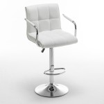 Σκαμπό Bar ArteLibre DOKK Με Πλάτη Πτυσσόμενο Λευκό PU/Μέταλλο 52x56x94-115cm