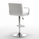 Σκαμπό Bar ArteLibre DOKK Με Πλάτη Πτυσσόμενο Λευκό PU/Μέταλλο 52x56x94-115cm