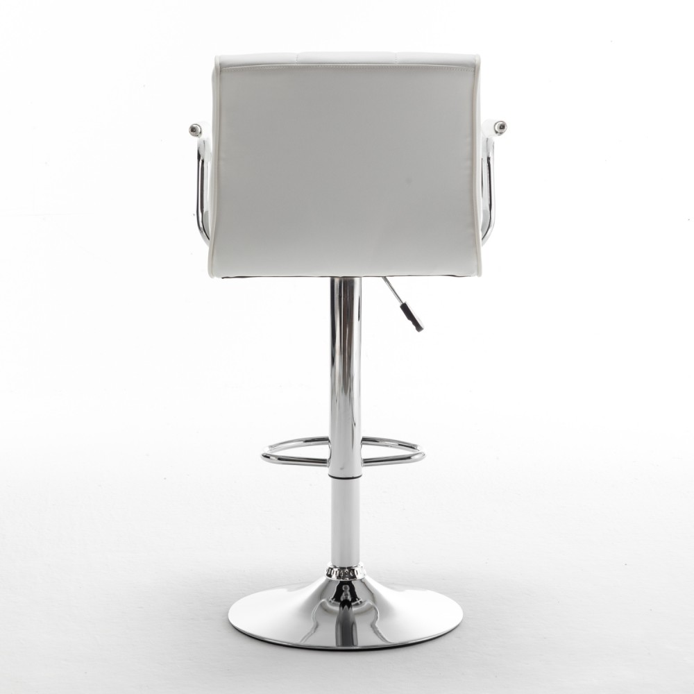 Σκαμπό Bar ArteLibre DOKK Με Πλάτη Πτυσσόμενο Λευκό PU/Μέταλλο 52x56x94-115cm