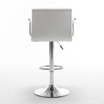 Σκαμπό Bar ArteLibre DOKK Με Πλάτη Πτυσσόμενο Λευκό PU/Μέταλλο 52x56x94-115cm