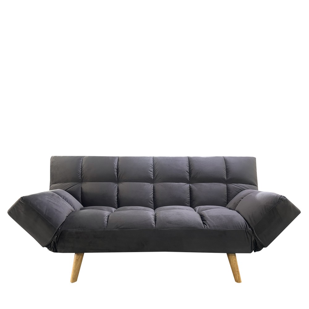 Καναπές Κρεβάτι Τριθέσιος ArteLibre ELVINA Γκρι Ύφασμα 182x82x88cm
